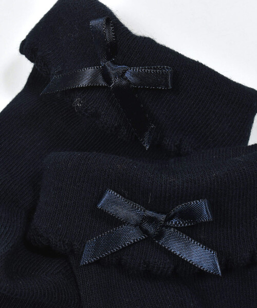 BeBe(ベベ)の「リボン付き折り返しソックス(11~24cm)(ソックス/靴下・キッズ・ピンク/ホワイト/ネイビー・17.0cm/19.0cm/15.0cm/21.0cm/24.0cm/13.0cm)」の8枚目の写真