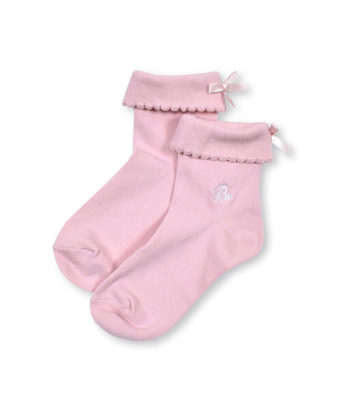 BeBe(ベベ)の「リボン付き折り返しソックス(11~24cm)(ソックス/靴下・キッズ・ピンク/ホワイト/ネイビー・17.0cm/19.0cm/15.0cm/21.0cm/24.0cm/13.0cm)」の10枚目の写真