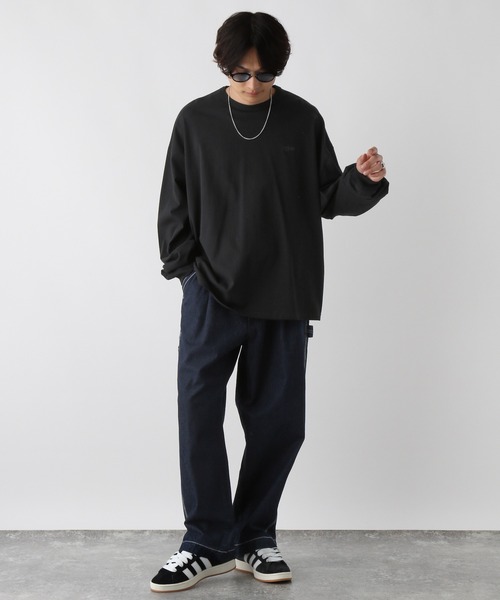 SIGNAL SPORTS（シグナルスポーツ）の「【SIGNAL SPORTS】16/1ワンポイント刺繍/オーバーサイズTシャツ（Tシャツ/カットソー・メンズ・イエロー系その他/ブラック/ホワイト/ダークグリーン/グレー系その他/その他4/グリーン系その他・LARGE/MEDIUM/SMALL）」の9枚目の写真