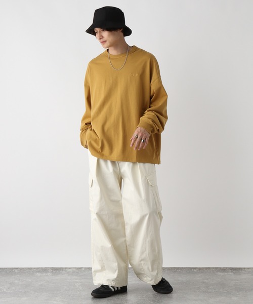 SIGNAL SPORTS（シグナルスポーツ）の「【SIGNAL SPORTS】16/1ワンポイント刺繍/オーバーサイズTシャツ（Tシャツ/カットソー・メンズ・イエロー系その他/ブラック/ホワイト/ダークグリーン/グレー系その他/その他4/グリーン系その他・LARGE/MEDIUM/SMALL）」の11枚目の写真