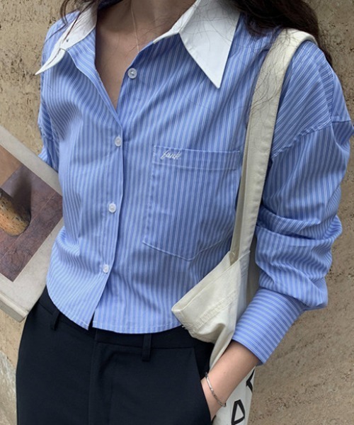 ラコステ LACOSTE ストライプクレリックシャツ （ブルー） - ファッション通販 MAGASEEK(マガシーク) 【一点物!!】クレリックシャツ ストライプ メンズ レディース