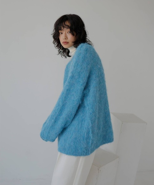 hellam（へラム）の「ウールシャギーニットカーディガン（カーディガン/ボレロ・レディース・アイボリー/杢グレー/ブルー/チャコールグレー・FREE）」の5枚目の写真