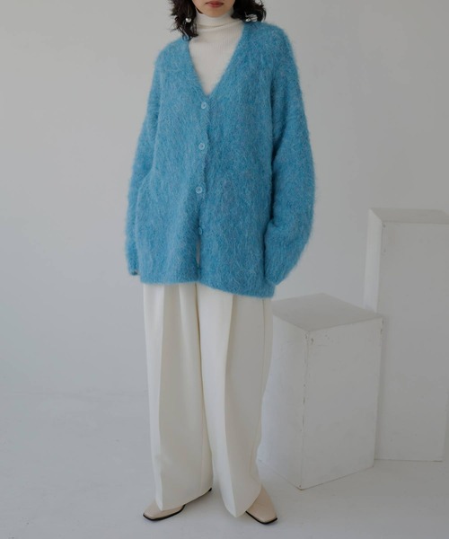 hellam（へラム）の「ウールシャギーニットカーディガン（カーディガン/ボレロ・レディース・アイボリー/杢グレー/ブルー/チャコールグレー・FREE）」の6枚目の写真