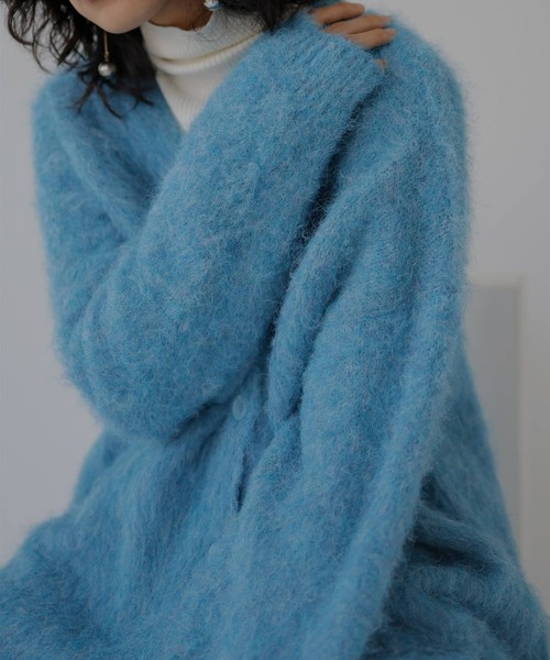 hellam（へラム）の「ウールシャギーニットカーディガン（カーディガン/ボレロ・レディース・アイボリー/杢グレー/ブルー/チャコールグレー・FREE）」の7枚目の写真