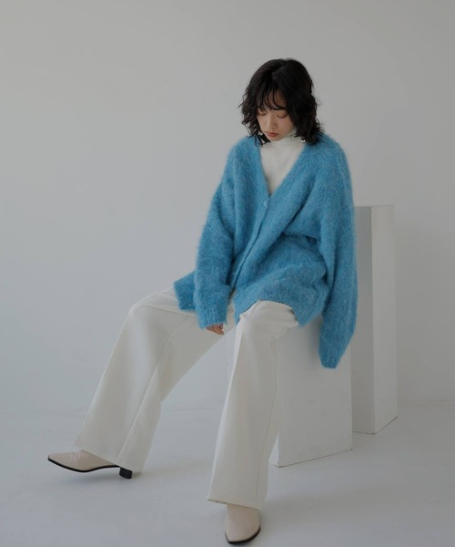 hellam（へラム）の「ウールシャギーニットカーディガン（カーディガン/ボレロ・レディース・アイボリー/杢グレー/ブルー/チャコールグレー・FREE）」の8枚目の写真