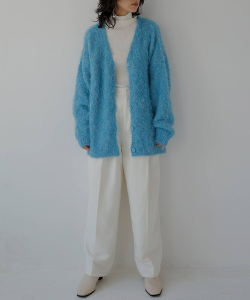 hellam（へラム）の「ウールシャギーニットカーディガン（カーディガン/ボレロ・レディース・アイボリー/杢グレー/ブルー/チャコールグレー・FREE）」の9枚目の写真