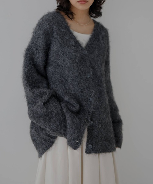 hellam（へラム）の「ウールシャギーニットカーディガン（カーディガン/ボレロ・レディース・アイボリー/杢グレー/ブルー/チャコールグレー・FREE）」の12枚目の写真