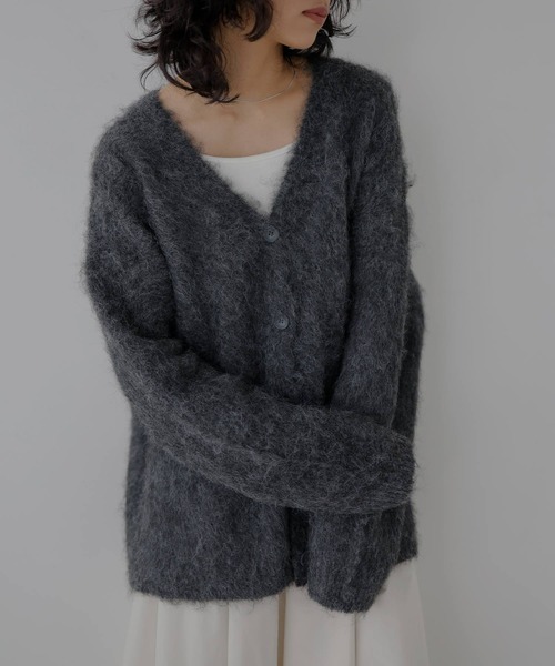 hellam（へラム）の「ウールシャギーニットカーディガン（カーディガン/ボレロ・レディース・アイボリー/杢グレー/ブルー/チャコールグレー・FREE）」の13枚目の写真