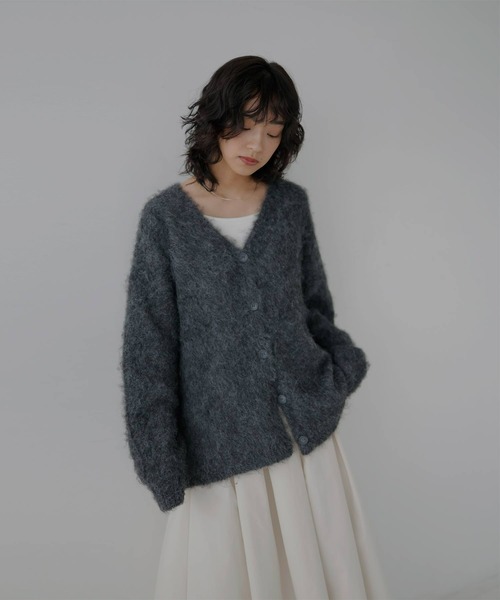 hellam（へラム）の「ウールシャギーニットカーディガン（カーディガン/ボレロ・レディース・アイボリー/杢グレー/ブルー/チャコールグレー・FREE）」の15枚目の写真