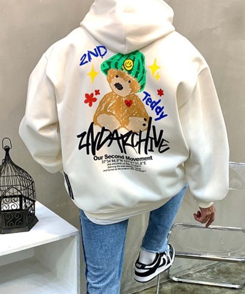 WESTSEA(ウエストシー)の「2ND ARCHIVE グラフィックプリント プルパーカー(パーカー・メンズ・クリーム/オートミール/ブラック/チャコールグレー/ブラック系その他3/アイボリー/ホワイト系その他/ブラック系その他/ホワイト系その他2/ブラック系その他2・FREE)」の3枚目の写真