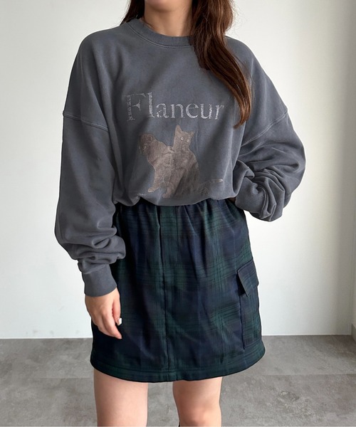 apres jour mignon（アプレジュールミニョン）の「ヴィンテージライクピグメントスウェット【ZOZOTOWN限定アイテム】（スウェット・レディース・カーキ/パープル/ブラック/モカ/ネイビー/ブラック系その他2/グリーン系その他/その他/ブラック系その他・X-LARGE/フリー）」の21枚目の写真