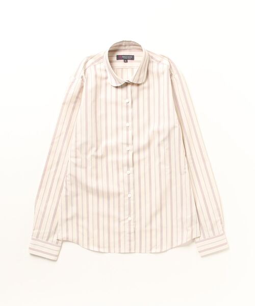 TOKYO SHIRTS（トウキョウシャツ）の「形態安定ノーアイロン ラウンド 長袖ビジネスワイシャツ（ビジネスシャツ・レディース・ベージュ・LL/L/M/XL/S）」の8枚目の写真