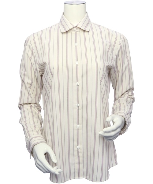 TOKYO SHIRTS（トウキョウシャツ）の「形態安定ノーアイロン ラウンド 長袖ビジネスワイシャツ（ビジネスシャツ・レディース・ベージュ・LL/L/M/XL/S）」の2枚目の写真