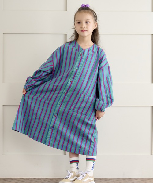 HOGAN RANCH WEAR(ホーガンランチウエア)の「ソウガラネルシャツワンピース(90~150cm)(ワンピース・キッズ・グリーン/マルチ/オレンジ・130/140/150/90/100/110/120)」の14枚目の写真