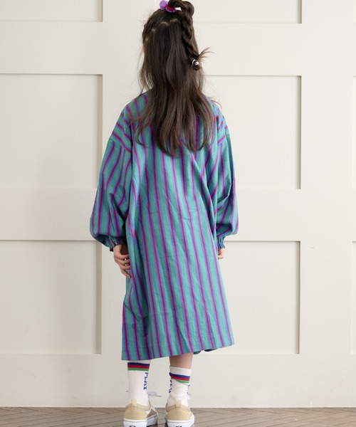 HOGAN RANCH WEAR(ホーガンランチウエア)の「ソウガラネルシャツワンピース(90~150cm)(ワンピース・キッズ・グリーン/マルチ/オレンジ・130/140/150/90/100/110/120)」の15枚目の写真