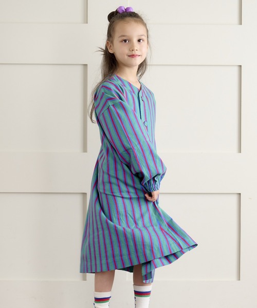 HOGAN RANCH WEAR(ホーガンランチウエア)の「ソウガラネルシャツワンピース(90~150cm)(ワンピース・キッズ・グリーン/マルチ/オレンジ・130/140/150/90/100/110/120)」の17枚目の写真