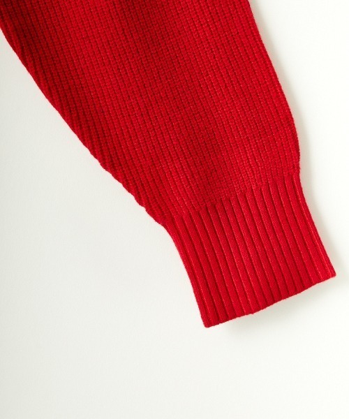 JF Ready Made（ジェイエフレディメイド）の「[Jf Ready Made/ジェイエフレディメイド] 袖編地切り替え ハイネックニット（ニット/セーター・レディース・グレー/アイボリー/レッド/ブラック/ネイビー・F）」の8枚目の写真
