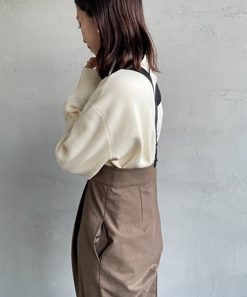 JF Ready Made（ジェイエフレディメイド）の「[Jf Ready Made/ジェイエフレディメイド] 袖編地切り替え ハイネックニット（ニット/セーター・レディース・グレー/アイボリー/レッド/ブラック/ネイビー・F）」の17枚目の写真