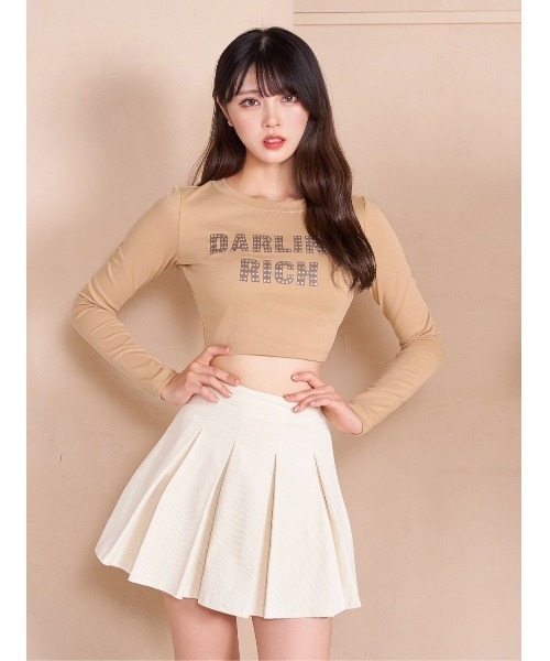 Darich（ダーリッチ）の「デコラティブクロップドロングTシャツ（Tシャツ/カットソー・レディース・ホワイト/ベージュ/ブラック・FREE）」の3枚目の写真