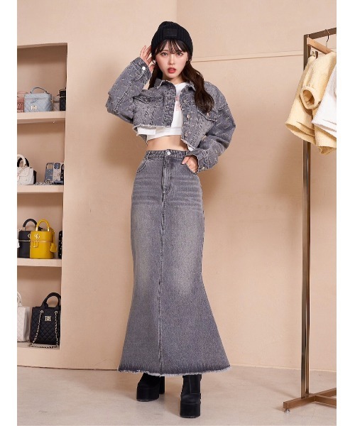 Darich（ダーリッチ）の「デコラティブクロップドロングTシャツ（Tシャツ/カットソー・レディース・ホワイト/ベージュ/ブラック・FREE）」の9枚目の写真