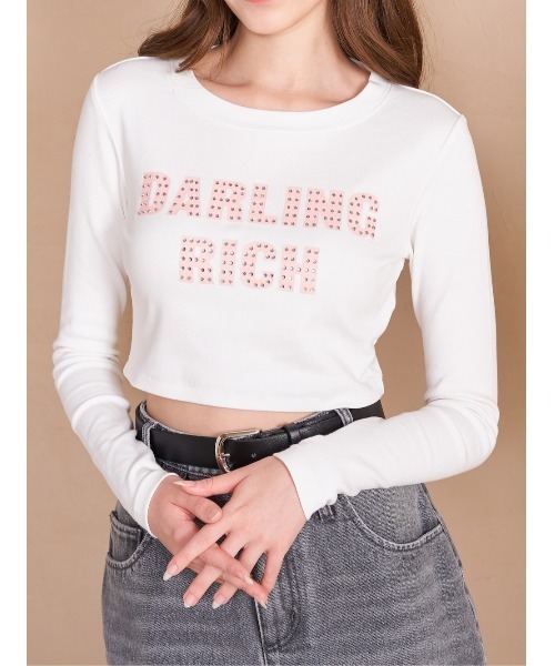 Darich（ダーリッチ）の「デコラティブクロップドロングTシャツ（Tシャツ/カットソー・レディース・ホワイト/ベージュ/ブラック・FREE）」の13枚目の写真