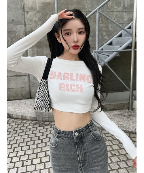 Darich（ダーリッチ）の「デコラティブクロップドロングTシャツ（Tシャツ/カットソー・レディース・ホワイト/ベージュ/ブラック・FREE）」の17枚目の写真