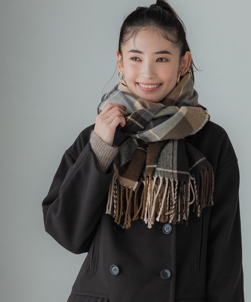coca(coca)(コカ)の「【WEB限定セール】チェック柄マフラー(マフラー・レディース・A/B/D/C・ONE SIZE)」の1枚目の写真
