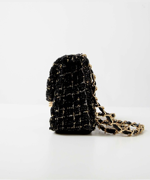 Julia Boutique（ジュリアブティック）の「ツイードデザインチェーンショルダーミニバッグ/23609（ショルダーバッグ・レディース・ホワイト/ブラック・ONE）」の12枚目の写真