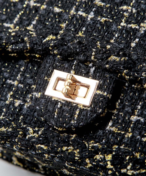 Julia Boutique（ジュリアブティック）の「ツイードデザインチェーンショルダーミニバッグ/23609（ショルダーバッグ・レディース・ホワイト/ブラック・ONE）」の15枚目の写真