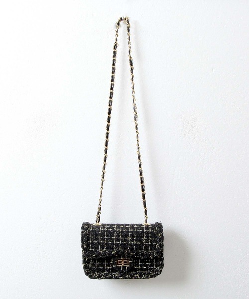 Julia Boutique（ジュリアブティック）の「ツイードデザインチェーンショルダーミニバッグ/23609（ショルダーバッグ・レディース・ホワイト/ブラック・ONE）」の21枚目の写真
