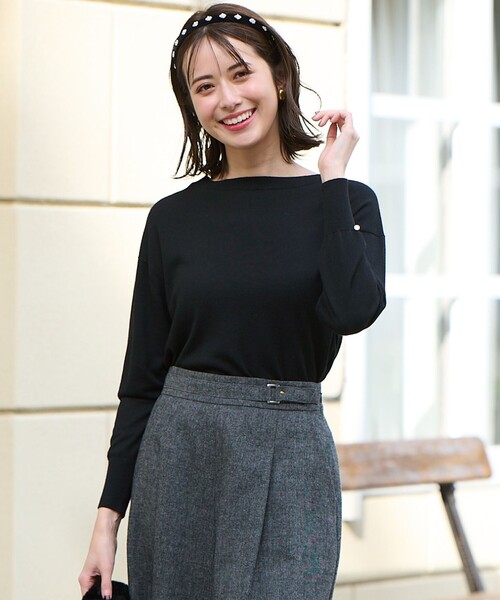 ANY SIS(エニィスィス)の「【洗える】カシミヤブレンド ニット(ニット/セーター・レディース・レッド系/ピンク系/ライトグレー系/ブラック系/ライトグリーン系・2)」の2枚目の写真