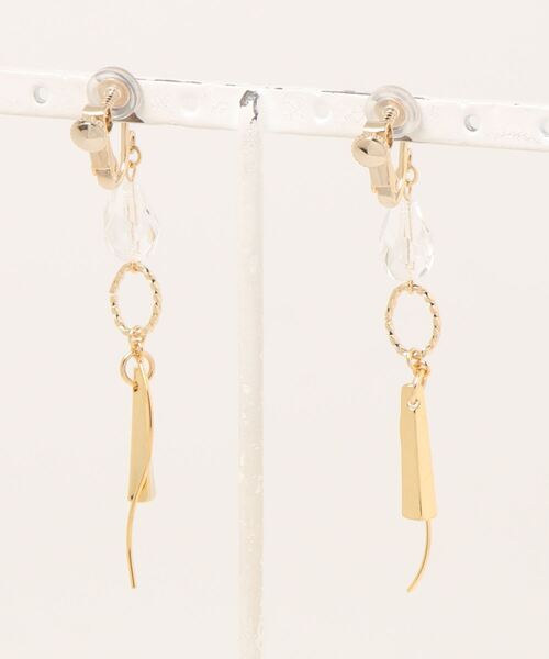 tone(トーン)の「【Cherie+Chambre】Drop Long Earring(イヤリング・レディース・クリア・FREE)」の2枚目の写真