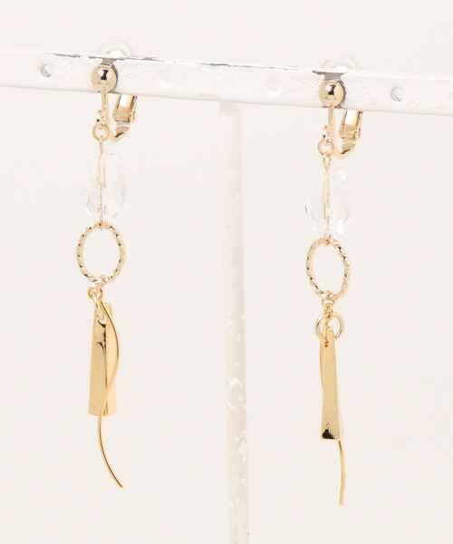 tone(トーン)の「【Cherie+Chambre】Drop Long Earring(イヤリング・レディース・クリア・FREE)」の4枚目の写真