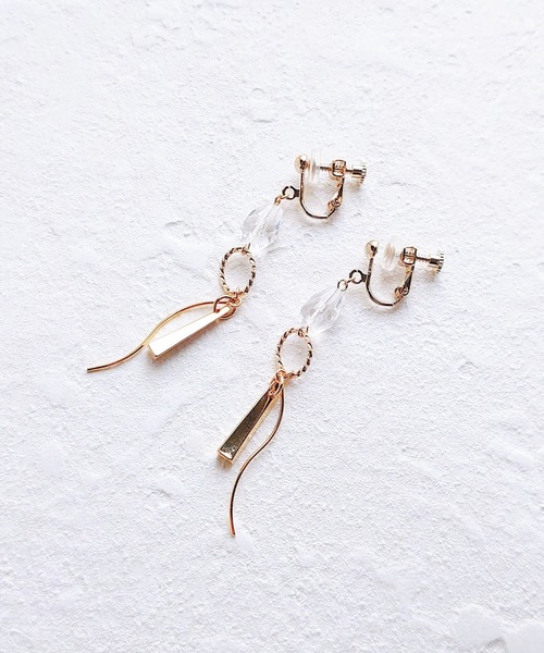 tone(トーン)の「【Cherie+Chambre】Drop Long Earring(イヤリング・レディース・クリア・FREE)」の3枚目の写真