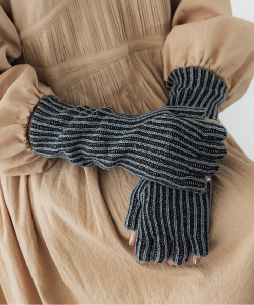 CONTROL FREAK / CTFK(コントロールフリーク)の「CONTROL FREAK(コントロールフリーク)ツートンリブアームウォーマー(アームカバー・レディース・グレー/アイボリー/ブルー・FREE)」の20枚目の写真