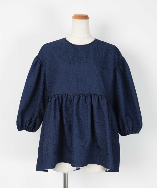 UR'S（ユアーズ）の「ふくれジャガードパイピングトップス（Tシャツ/カットソー・レディース・ブルー系その他/ホワイト/ブラック・S/L/M）」の15枚目の写真