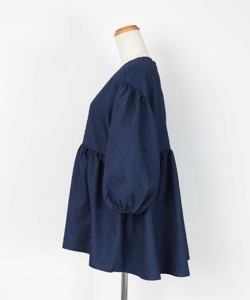 UR'S（ユアーズ）の「ふくれジャガードパイピングトップス（Tシャツ/カットソー・レディース・ブルー系その他/ホワイト/ブラック・S/L/M）」の16枚目の写真
