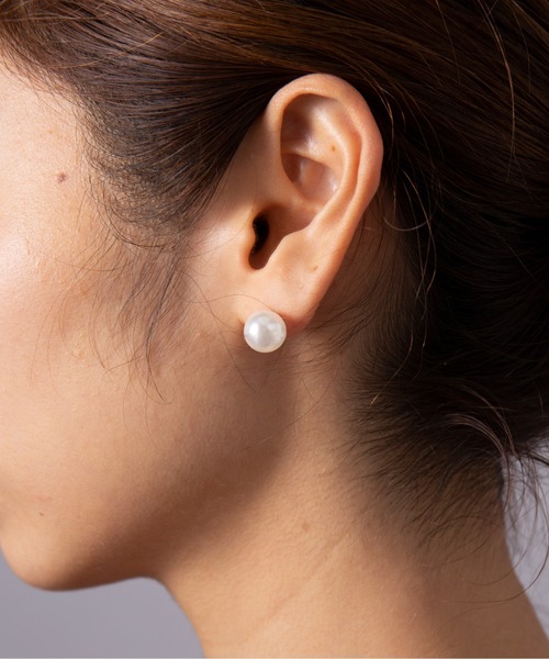 MAISON BREEZE(メゾンブリーズ)の「【MAISON BREEZE】シンプルパールピアス KNF049 ※(ピアス(両耳用)・レディース・ブラック/ホワイト・FREE)」の7枚目の写真