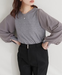袖シフォンお上品ニット