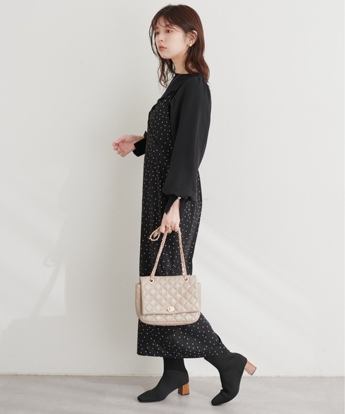 natural couture(ナチュラルクチュール)の「袖シフォンお上品ニット(ニット/セーター・レディース・オフホワイト/パープル/グレー系その他/ブラック・FREE)」の6枚目の写真