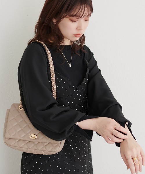 natural couture(ナチュラルクチュール)の「袖シフォンお上品ニット(ニット/セーター・レディース・オフホワイト/パープル/グレー系その他/ブラック・FREE)」の13枚目の写真