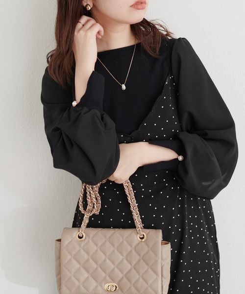natural couture(ナチュラルクチュール)の「袖シフォンお上品ニット(ニット/セーター・レディース・オフホワイト/パープル/グレー系その他/ブラック・FREE)」の17枚目の写真