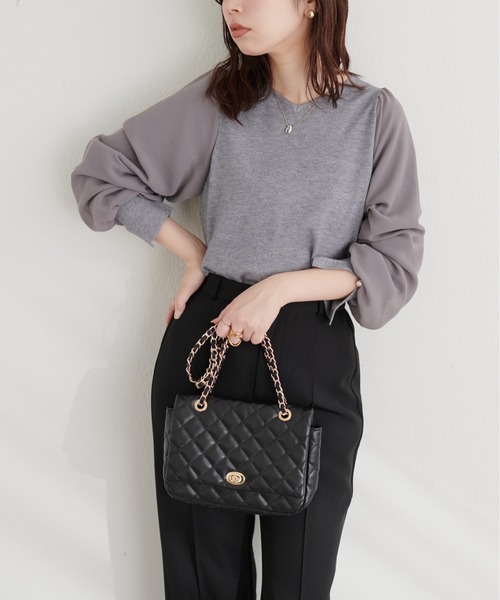 natural couture(ナチュラルクチュール)の「袖シフォンお上品ニット(ニット/セーター・レディース・オフホワイト/パープル/グレー系その他/ブラック・FREE)」の18枚目の写真