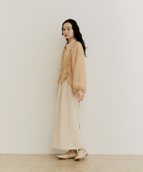 moi tytto（モイテュット）の「ドロストギャザーシアーシャツブラウス（シャツ/ブラウス・レディース・ベージュ/ナチュラル・FREE）」の10枚目の写真