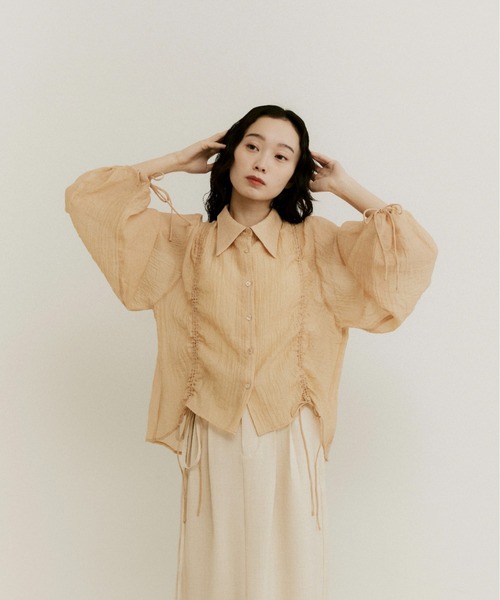 moi tytto（モイテュット）の「ドロストギャザーシアーシャツブラウス（シャツ/ブラウス・レディース・ベージュ/ナチュラル・FREE）」の19枚目の写真