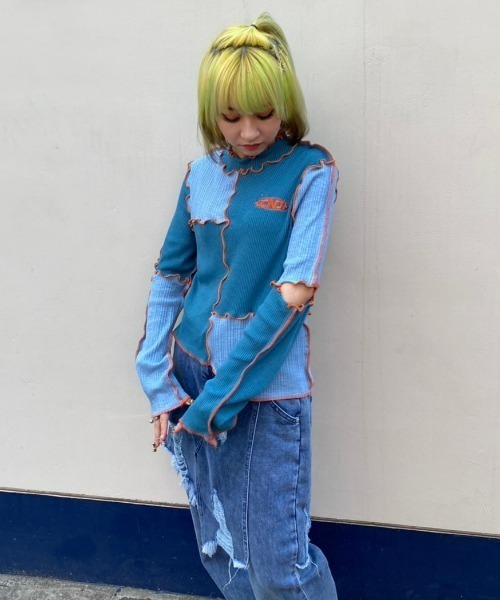 Candy Stripper(キャンディストリッパー)の「CND SWITCHED RIB トップス(その他トップス・レディース・ヘザーグレー/ラベンダー/ブルー・2)」の18枚目の写真