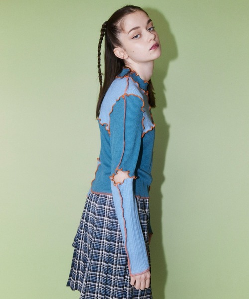 Candy Stripper(キャンディストリッパー)の「CND SWITCHED RIB トップス(その他トップス・レディース・ヘザーグレー/ラベンダー/ブルー・2)」の12枚目の写真