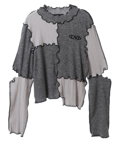 Candy Stripper(キャンディストリッパー)の「CND SWITCHED RIB トップス(その他トップス・レディース・ヘザーグレー/ラベンダー/ブルー・2)」の4枚目の写真