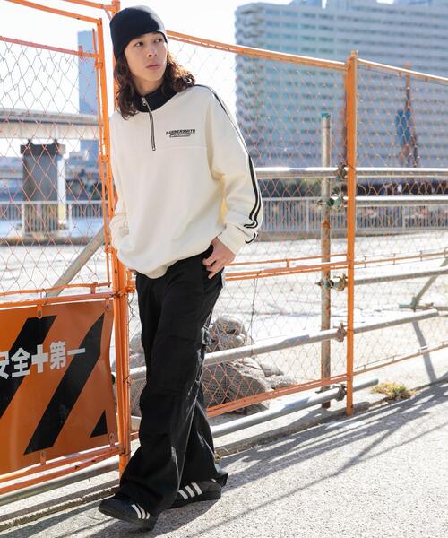 WEGO（ウィゴー）の「WEGO/ヘビーウエイトラインスリーブプルオーバー（スウェット・メンズ・杢グレー/オフホワイト/ブラック・LARGE/MEDIUM）」の4枚目の写真