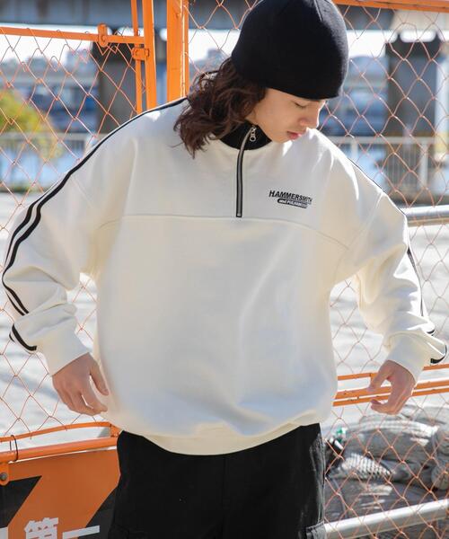 WEGO（ウィゴー）の「WEGO/ヘビーウエイトラインスリーブプルオーバー（スウェット・メンズ・杢グレー/オフホワイト/ブラック・LARGE/MEDIUM）」の12枚目の写真